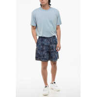 Pantaloni scurti Diesel pentru Barbati - Pantaloni scurti Diesel Plant Motif Lightweight Cotton Shorts With Logoed Elastic Ba Blue Barbati (BM 17476705) - B-mall.ro
