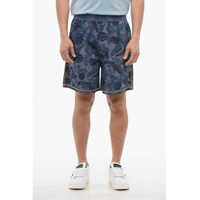 Pantaloni scurti Plant Motif Lightweight Cotton Shorts With Logoed Elastic Ba Barbati