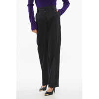Pantaloni office Wool Wide-Leg Pants Femei