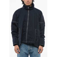 Geci Parka Tech Nylon Parka With Visible Stitichings Barbati