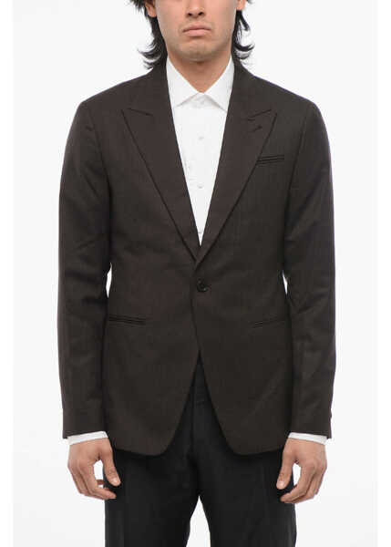 Sacouri AllSaints Pinstriped Blazer With Peak Lapel Brown Barbati (BM 17476846) 1