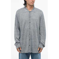 Cardigane Linen Cardigan With Polo Shirt Neck Barbati