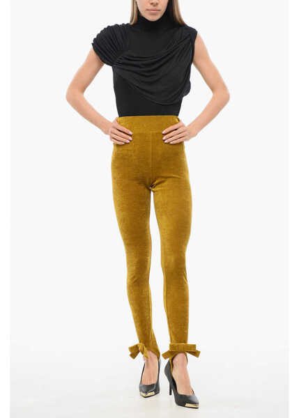 Colanti Viktor & Rolf Velvet Stirrup Leggings Yellow Femei (BM 17476897) 4