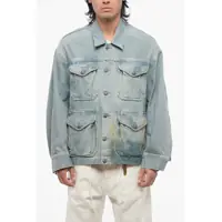 Geci de blugi Light Washed Denim Jacket With Paint Details Barbati