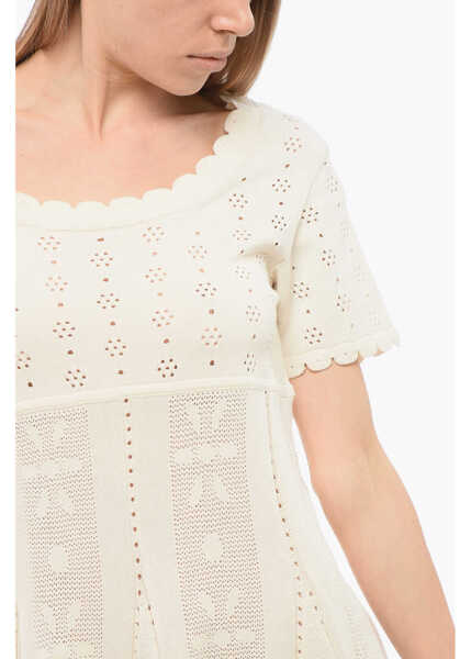 Rochii scurte Viktor & Rolf Tulle Flared Spinning Dress With Openwork Detail White Femei (BM 17477071) 3