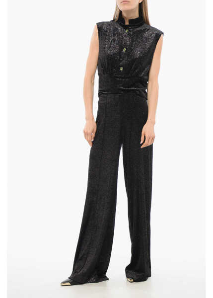 Pantaloni casual Viktor & Rolf Velvet Glittery Pants Black Femei (BM 17477098) 4