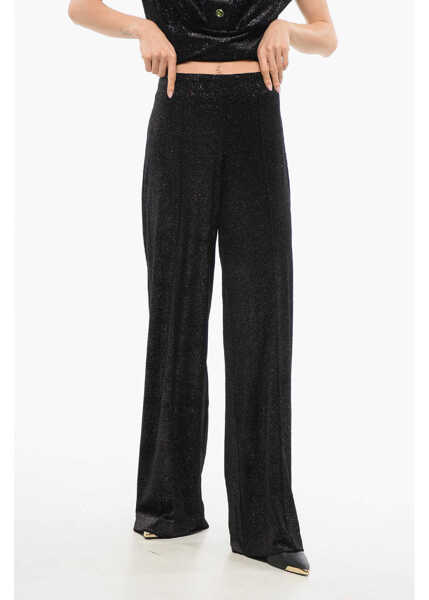 Pantaloni casual Viktor & Rolf Velvet Glittery Pants Black Femei (BM 17477098) 1