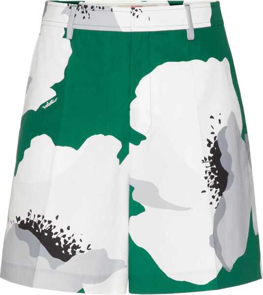Pantaloni scurti Valentino Garavani Maxi Floral Patterned Popeline Shorts Green Barbati (BM 17477116) 1