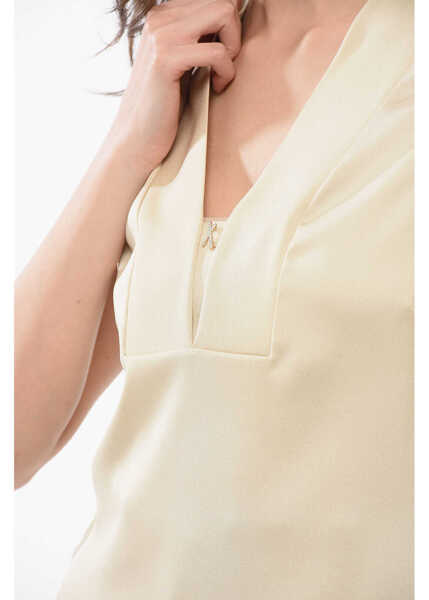 Bluze GENNY Satin Sleeveless Top Beige Femei (BM 17477119) 3