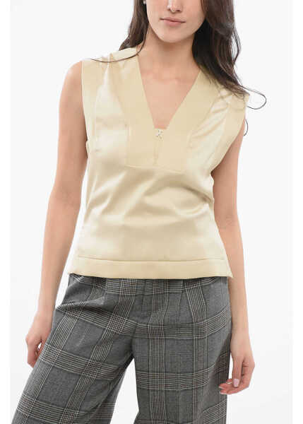 Bluze GENNY Satin Sleeveless Top Beige Femei (BM 17477119) 1