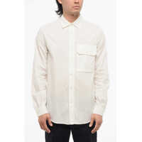 Camasi casual Solid Color Cotton And Nylon Shirt With Breast Pocket Barbati