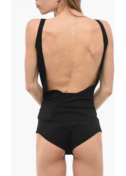 Body-uri Alexander McQueen Knitted Bareback Bodysuit Black Femei (BM 17477128) 2
