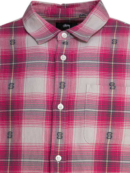 Camasi casual STSSY Motif plaid shirt Pink Barbati (BM 17477259) 3