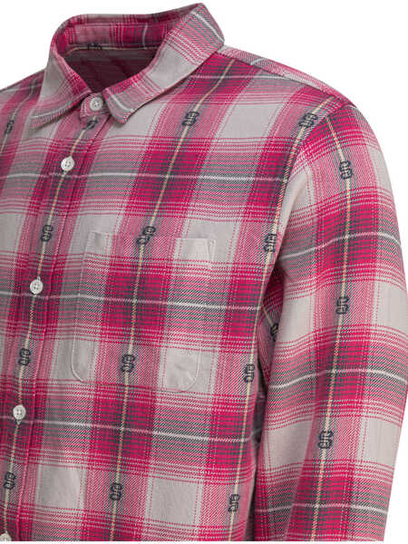 Camasi casual STSSY Motif plaid shirt Pink Barbati (BM 17477259) 4
