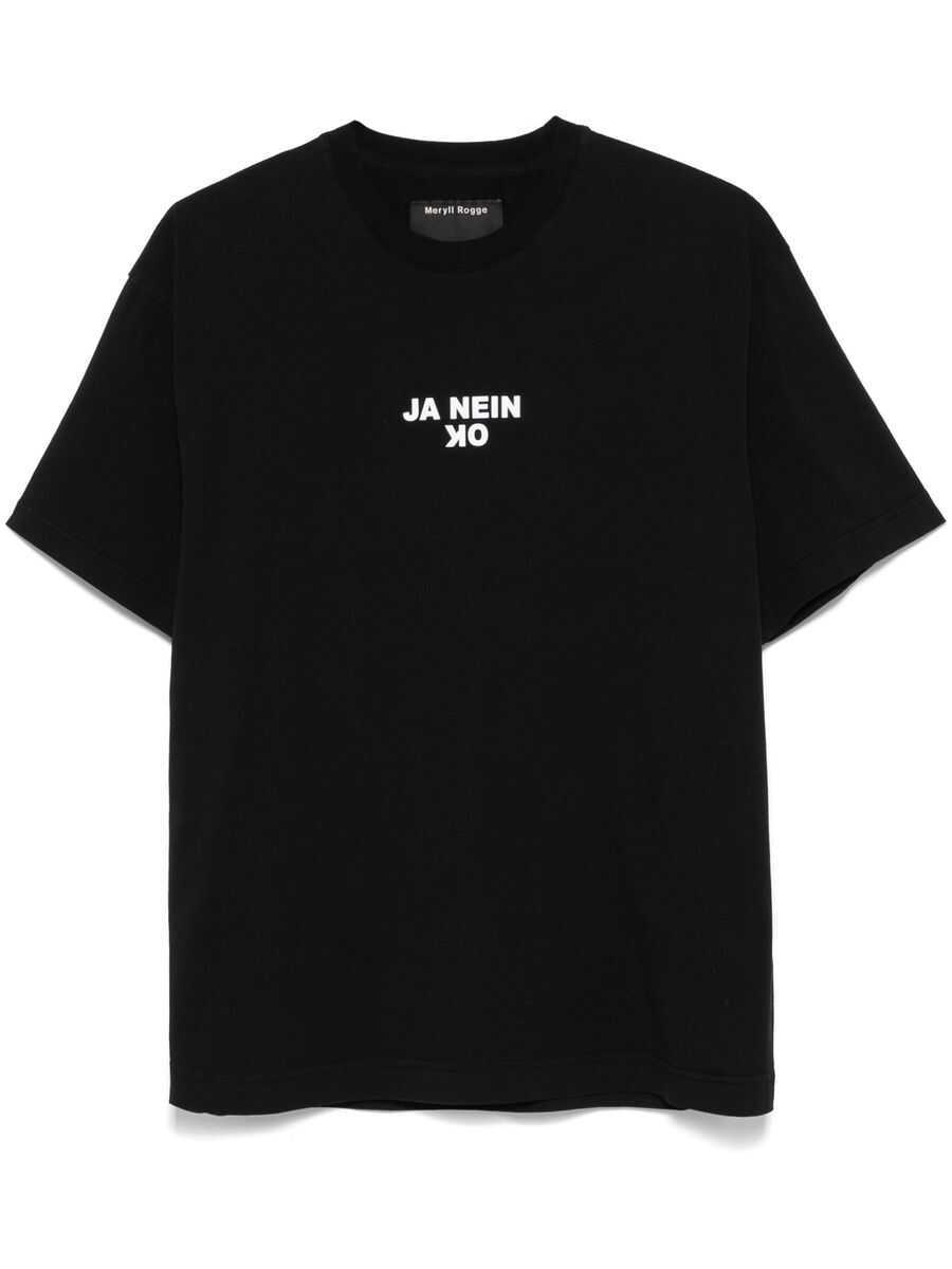 Tricouri MERYLL ROGGE Meryll Rogge Ja Nein Ok Fitted T-Shirt Black Femei (BM 17478855) 1