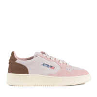 Sneakers Autry Medalist Low Tricolor Sneakers In Suede Color Powder And Ebony Femei