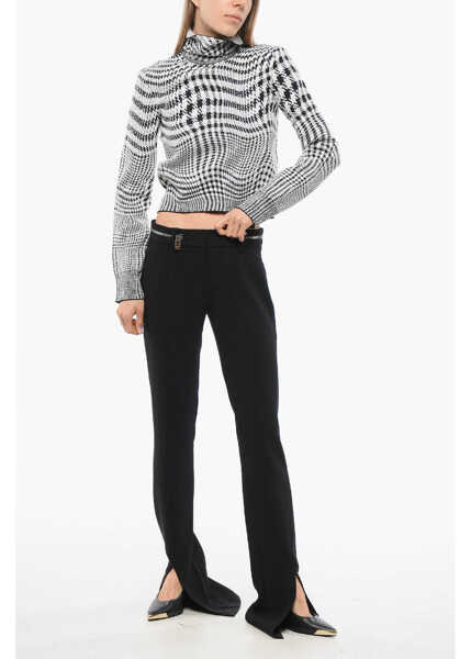 Pantaloni casual DSQUARED2 Zip Detailed Icon Pants With Ankle Splits Black Femei (BM 17483926) 4