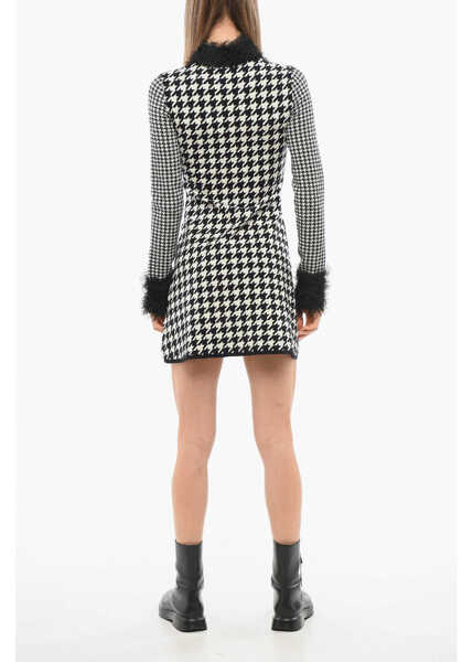 Rochii elegante Viktor & Rolf Houndstooth Dress With Threads Detail Black & White Femei (BM 17483929) 2