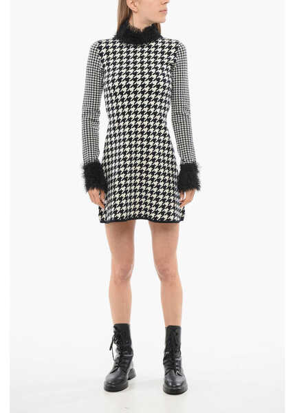 Rochii elegante Viktor & Rolf Houndstooth Dress With Threads Detail Black & White Femei (BM 17483929) 1