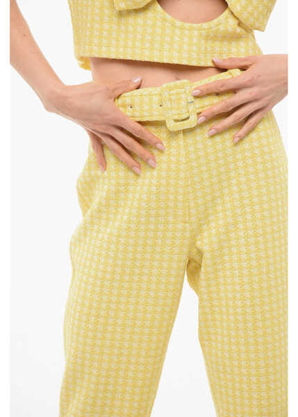 Pantaloni casual Viktor & Rolf 70S Flared Buckle Pants Yellow Femei (BM 17483938) 3