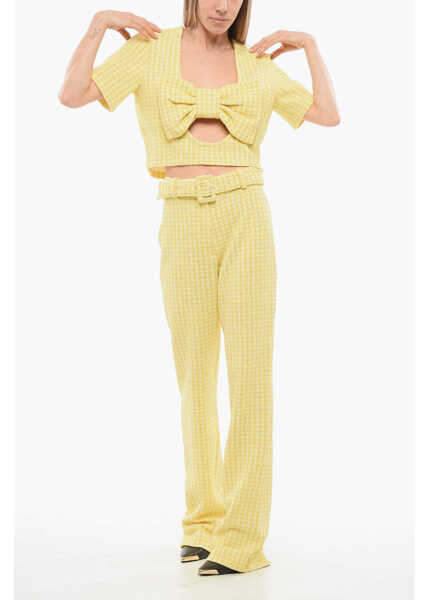 Pantaloni casual Viktor & Rolf 70S Flared Buckle Pants Yellow Femei (BM 17483938) 4