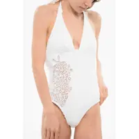 Costume de baie intregi Ermanno Scervino Dama - Costume de baie intregi Ermanno Scervino Solid Color One Piece Swimsuit With Open Back And Lace Side White Femei (BM 17483947) - B-mall.ro