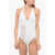 Ermanno Scervino Solid Color One Piece Swimsuit With Open Back And Lace Side White