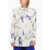 Burberry Silk Printed Shirt With Insigna Shoulder White