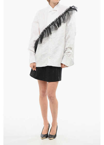 Camasi casual Viktor & Rolf Contrasting-Tulle Best Of Both Worlds Shirt White Femei (BM 17483983) 4