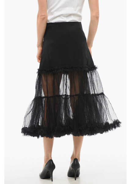 Fuste lungi Viktor & Rolf Tulle Volant Burst Into Blossom Skirt Black Femei (BM 17484019) 2