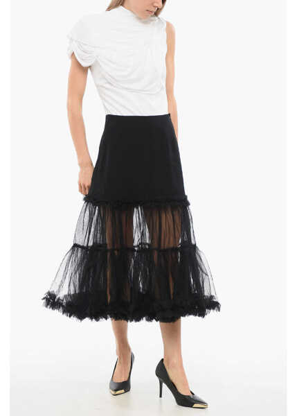 Fuste lungi Viktor & Rolf Tulle Volant Burst Into Blossom Skirt Black Femei (BM 17484019) 4