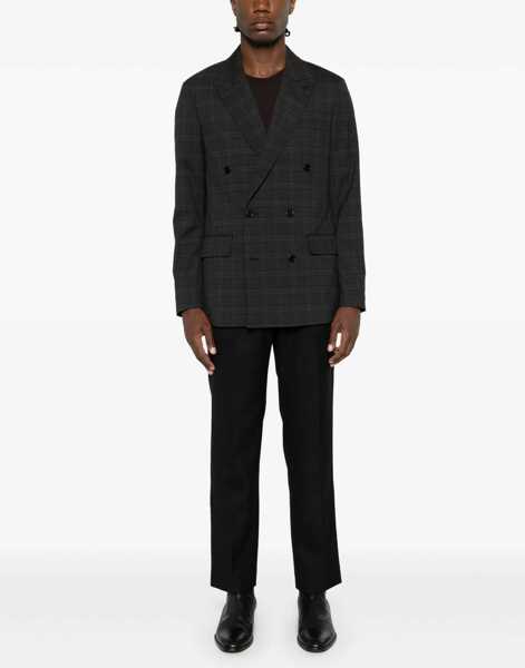 Sacouri AllSaints Double-Breasted Checkered Blazer Brown Barbati (BM 17484118) 2