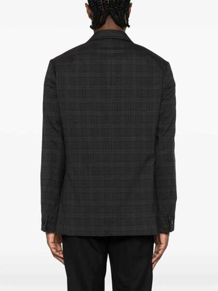 Sacouri AllSaints Double-Breasted Checkered Blazer Brown Barbati (BM 17484118) 4