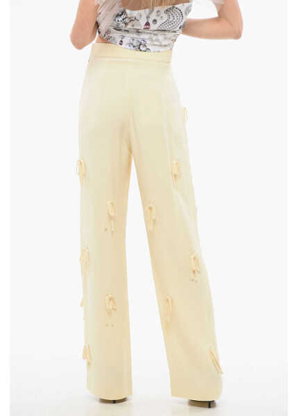 Pantaloni casual Viktor & Rolf Tulle Flared Bad Of Bows 2 Pants White Femei (BM 17484127) 2