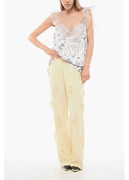 Pantaloni casual Viktor & Rolf Tulle Flared Bad Of Bows 2 Pants White Femei (BM 17484127) 4