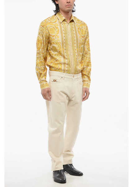 Blugi drepti Versace Relaxed Fit Denims With Medusa Logo Detail 20,5Cm White Barbati (BM 17484136) 4