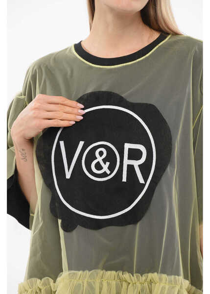 Rochii scurte Viktor & Rolf Tulle Over Free Spirit Dress With Tulle Volant Green Femei (BM 17484142) 3