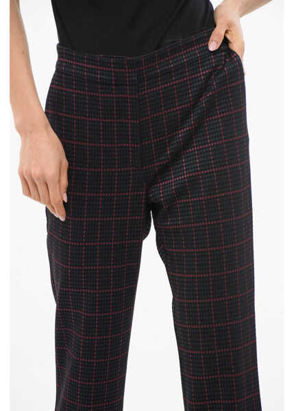 Pantaloni casual Viktor & Rolf Everywear Cropped Pants With Faux Fur Trim Blue Femei (BM 17484157) 3