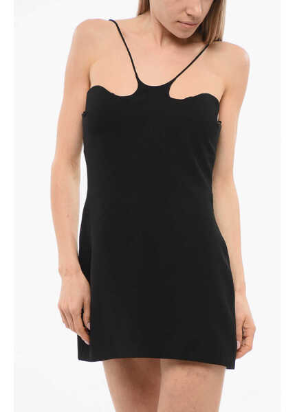 Rochii scurte MONOT Solid Color Mini Dress With Back Zip Black Femei (BM 17484163) 4