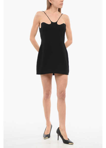 Rochii scurte MONOT Solid Color Mini Dress With Back Zip Black Femei (BM 17484163) 1