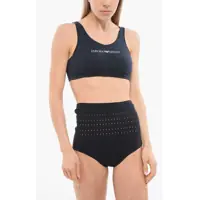 Sutiene Emporio Stretch Cotton Sports Bra With Printed Logo Femei