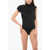 Viktor & Rolf Draped Turtleneck Bodysuit Black