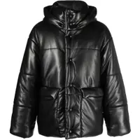 Geci de iarna Leather Quilted Down Jacket Barbati