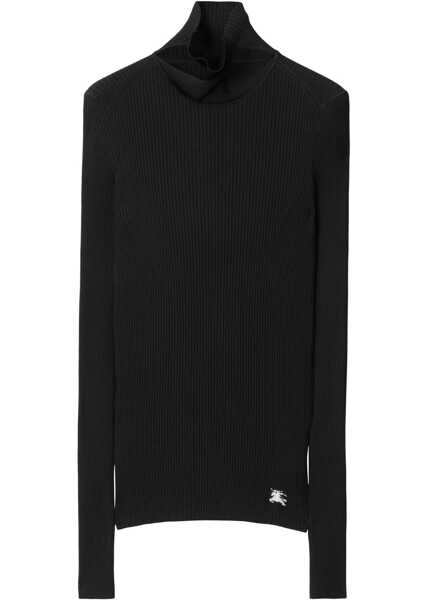 Esarfe Burberry Turtleneck Sweater With Scarf Detail Black Femei (BM 17484301) 5