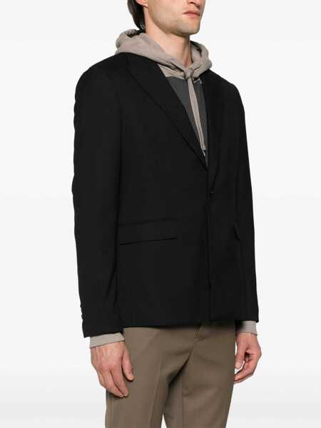 Sacouri AllSaints One-Button Blazer With Peak Lapel Black Barbati (BM 17484316) 3