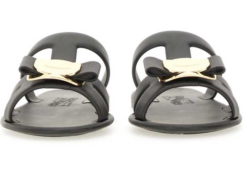 Sandale Ferragamo Slide Sandal New Vara BLACK Femei (BM 17484367) 4