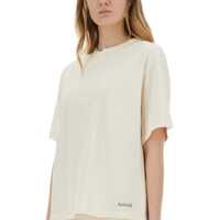 Imbracaminte AMISH Dama - Tricouri AMISH Asymmetric T-Shirt With Micro Logo IVORY Femei (BM 17484382) - B-mall.ro