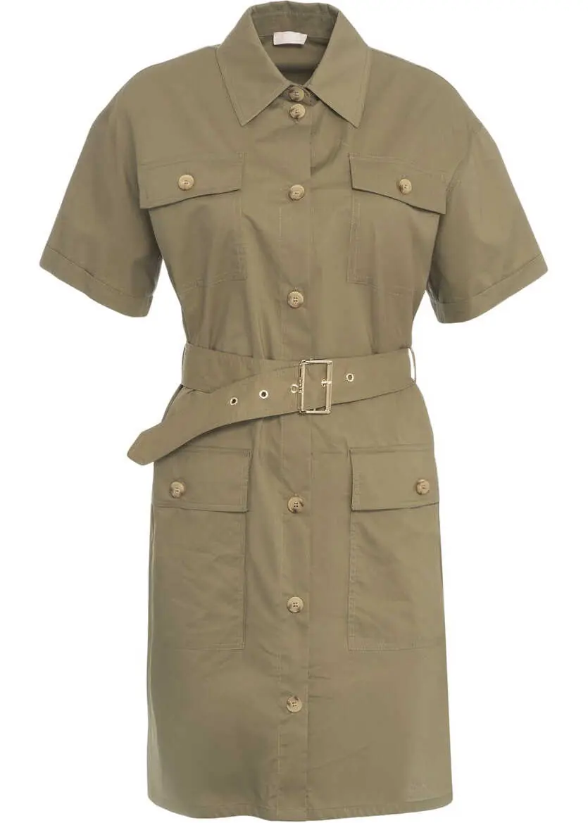 Rochii scurte Liu Jo Shirt dress with waist belt Green Femei (BM 17484418) 2