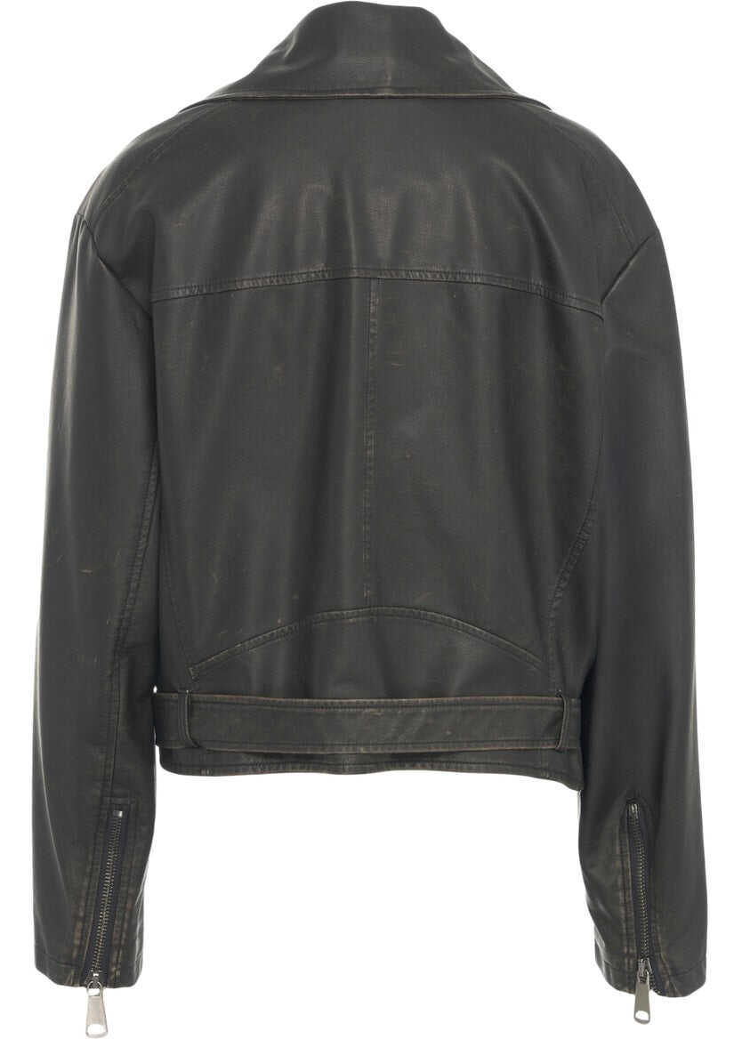 Geci biker Kaos Faux leather biker jacket Black Femei (BM 17484454) 3