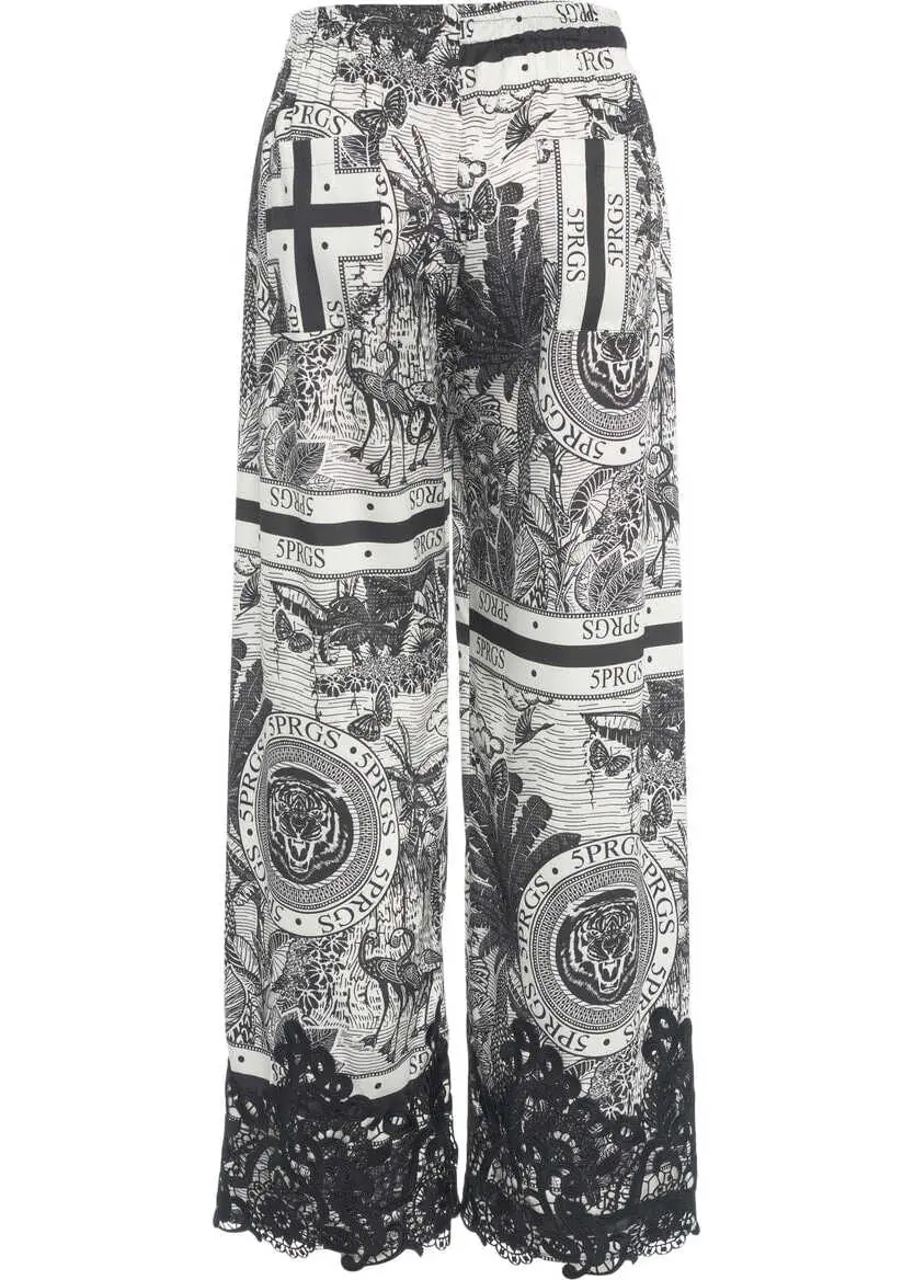 Pantaloni eleganti 5 Progress Pants with lace detail White Femei (BM 17484484) 3